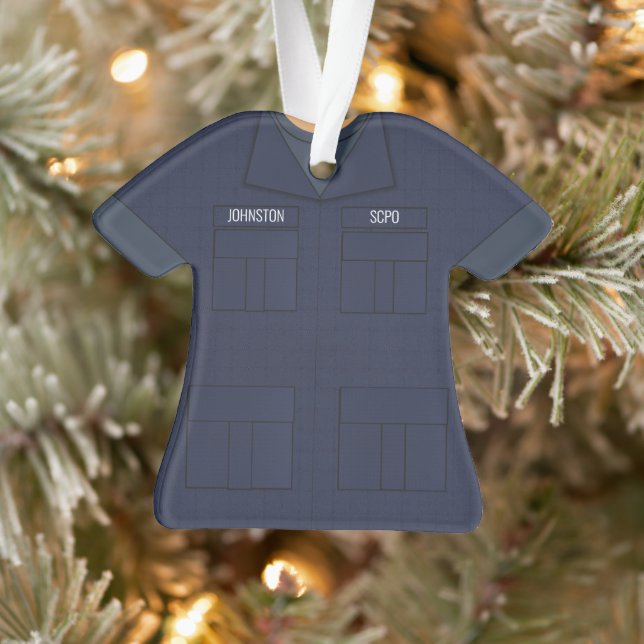 Blue Ripstop Uniform Personalized Occupation Ornament (Tree)