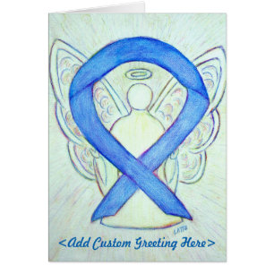 Blue River Awareness Ribbon Angel Greeting Card