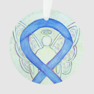 Blue River Awareness Ribbon Angel Ornements
