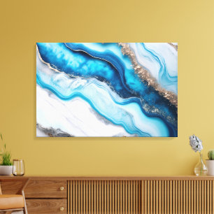 Blue River Marble Canvas Print