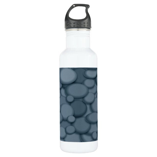 Blue River Rock Pebbles Art 710 Ml Water Bottle (Front)