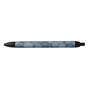 Blue River Rock Pebbles Art Black Ink Pen