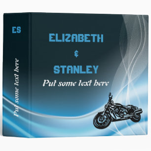 Blue road biker wedding wedding planner binder