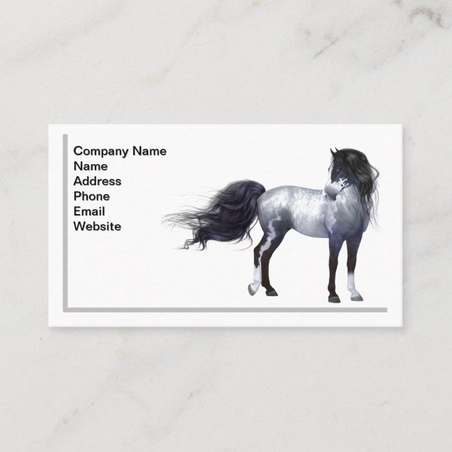 Blue Roan Horse Business Card (Front)