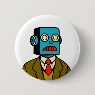 Blue Robot 2 Inch Round Button