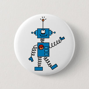 Blue Robot 2 Inch Round Button