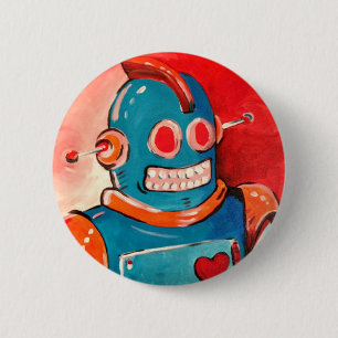 Blue Robot 2 Inch Round Button