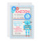 Blue Robot Birthday Invitation Modern Boys