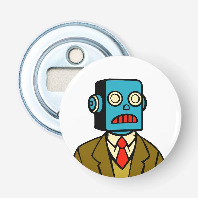 Blue Robot Bottle Opener (Front)