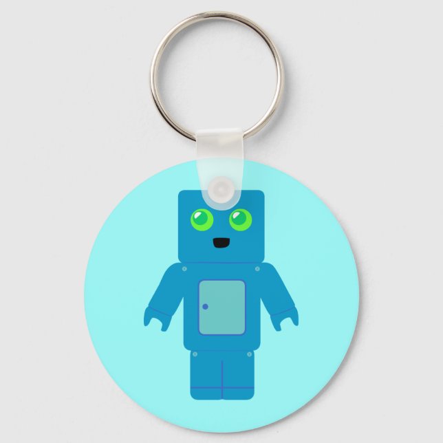Blue Robot Keychain (Front)