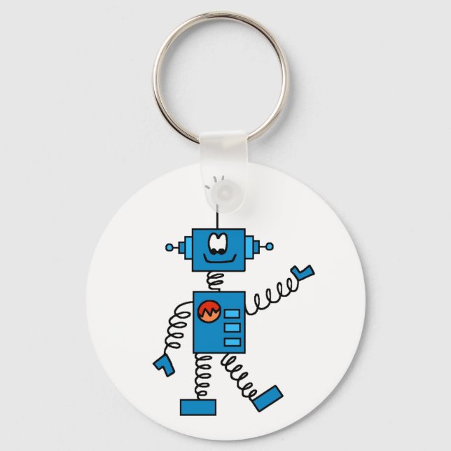 Blue Robot Keychain (Front)