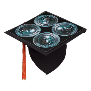 Blue Robot Mask - Rise of the AI dominioN Graduation Cap Topper