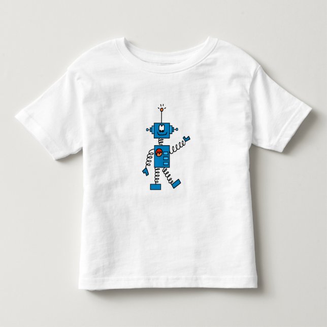 Blue Robot Toddler T-shirt (Front)