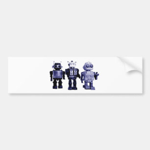 blue robots bumper sticker