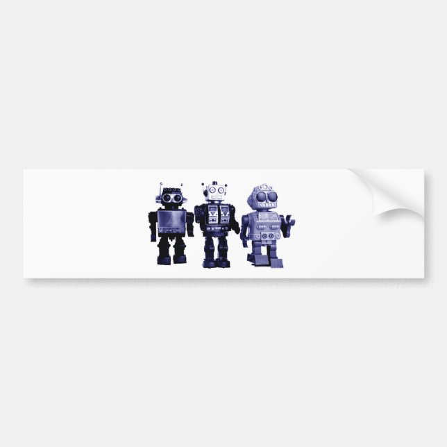 blue robots bumper sticker (Front)