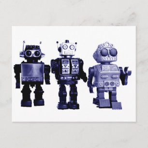 blue robots invitation