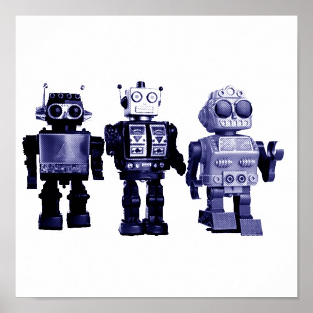 blue robots poster (Front)