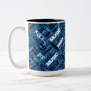 Blue Rock Pop R & B Music Two-Tone Coffee Mug