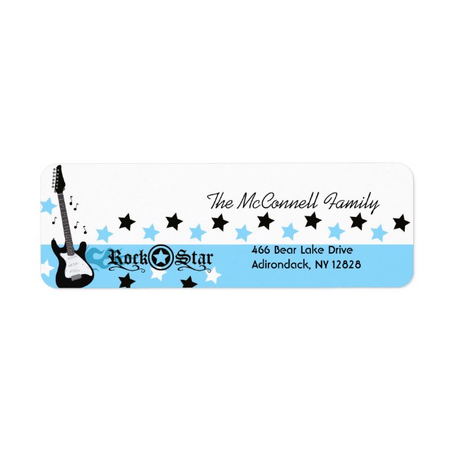 Blue Rock Star ÉTIQUETTES DE ADRESSE IMPRIMANTES (Devant)