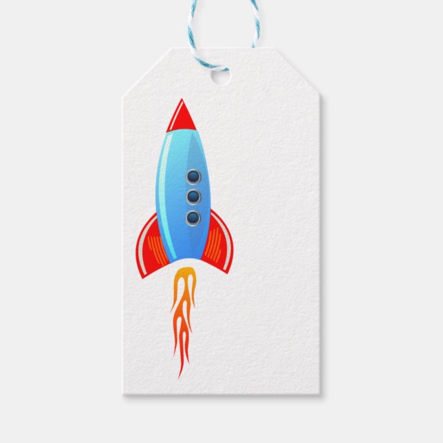 Blue Rocket Gift Tags (Front)