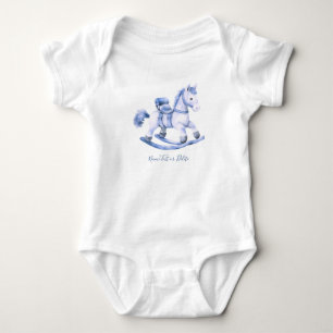 Blue Rocking Horse Baby Bodysuit