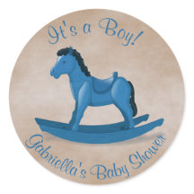 Blue Rocking Horse Baby Boy