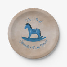 Blue Rocking Horse Baby Shower