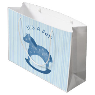 Blue Rocking Horse "It's a Boy" Gift Bag