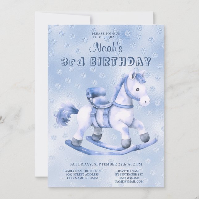 Blue Rocse Invitation Anniversaire (Devant)
