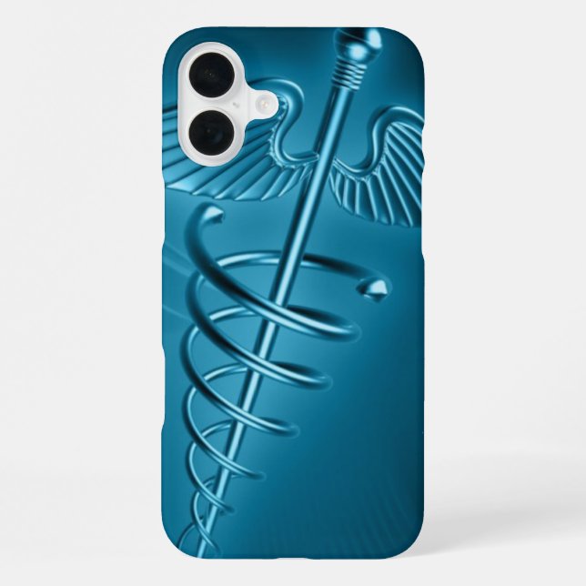 Blue Rod of Asclepius iPhone Case (Back)