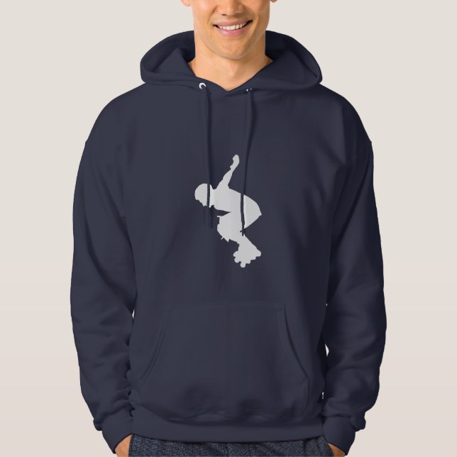 Blue Rollerblading Hoodie (Front)