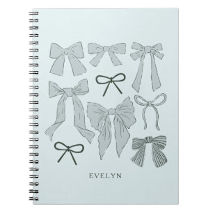 Blue Romantic Bows Notebook