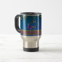 Blue Romantic Rose Hearts and Butterfly Text