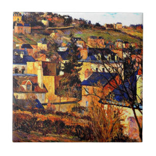 Blue Roofs of Rouen, Paul Gauguin painting Tile