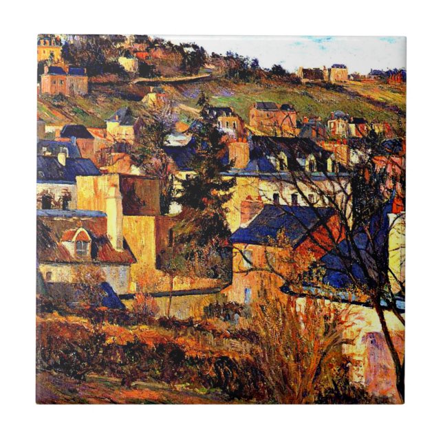 Blue Roofs of Rouen, Paul Gauguin painting Tile (Front)