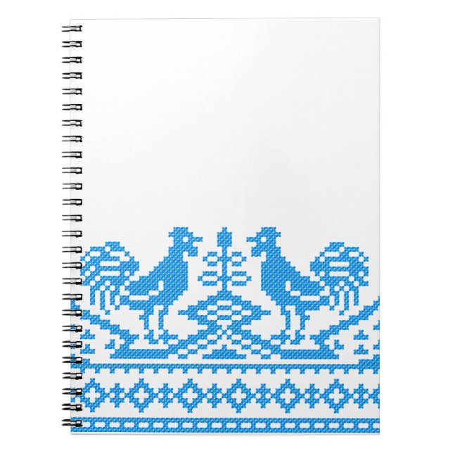 Blue Rooster cross-stitch Notebook (Front)