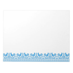 Blue Rooster cross-stitch Notepad