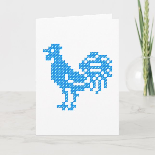 Blue Rooster Holiday Card (Front)