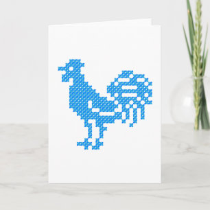 Blue Rooster Holiday Card