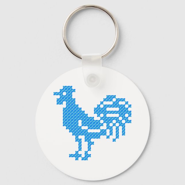 Blue Rooster Keychain (Front)