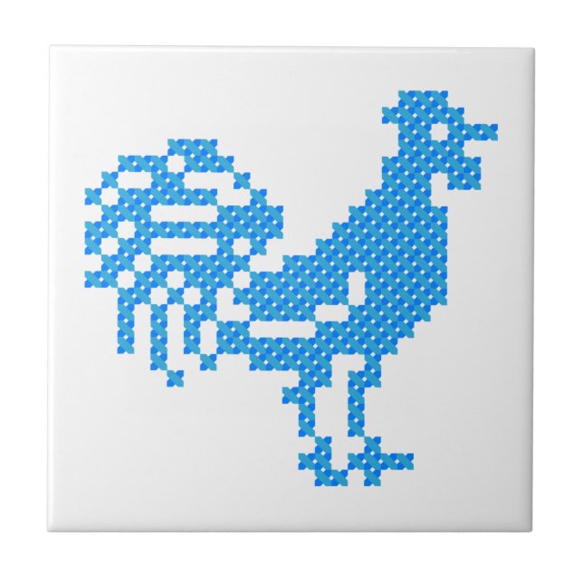 Blue Rooster Tile (Front)