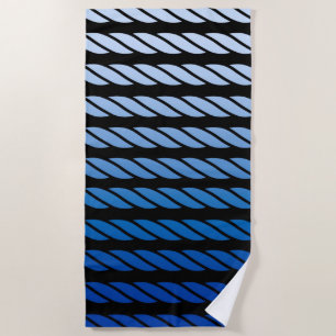 Blue Rope Style Stripes Decor on a Beach Towel