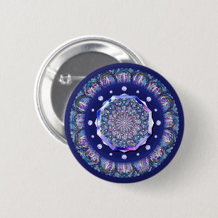 blue rosace 2 inch round button