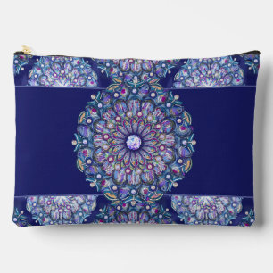Blue Rosace Accessory Pouch