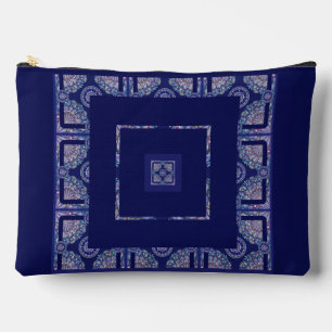 Blue Rosace Accessory Pouch