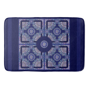 Blue Rosace Bath Mat