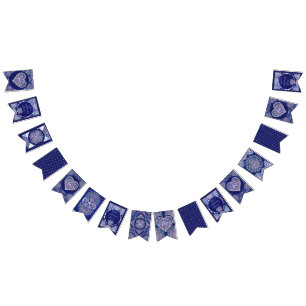 Blue Rosace Bunting Flags