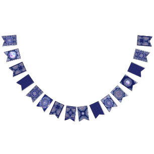 Blue Rosace Bunting Flags