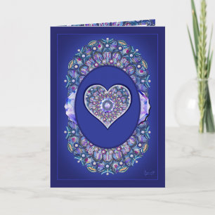Blue Rosace Card