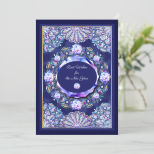 Blue Rosace Card